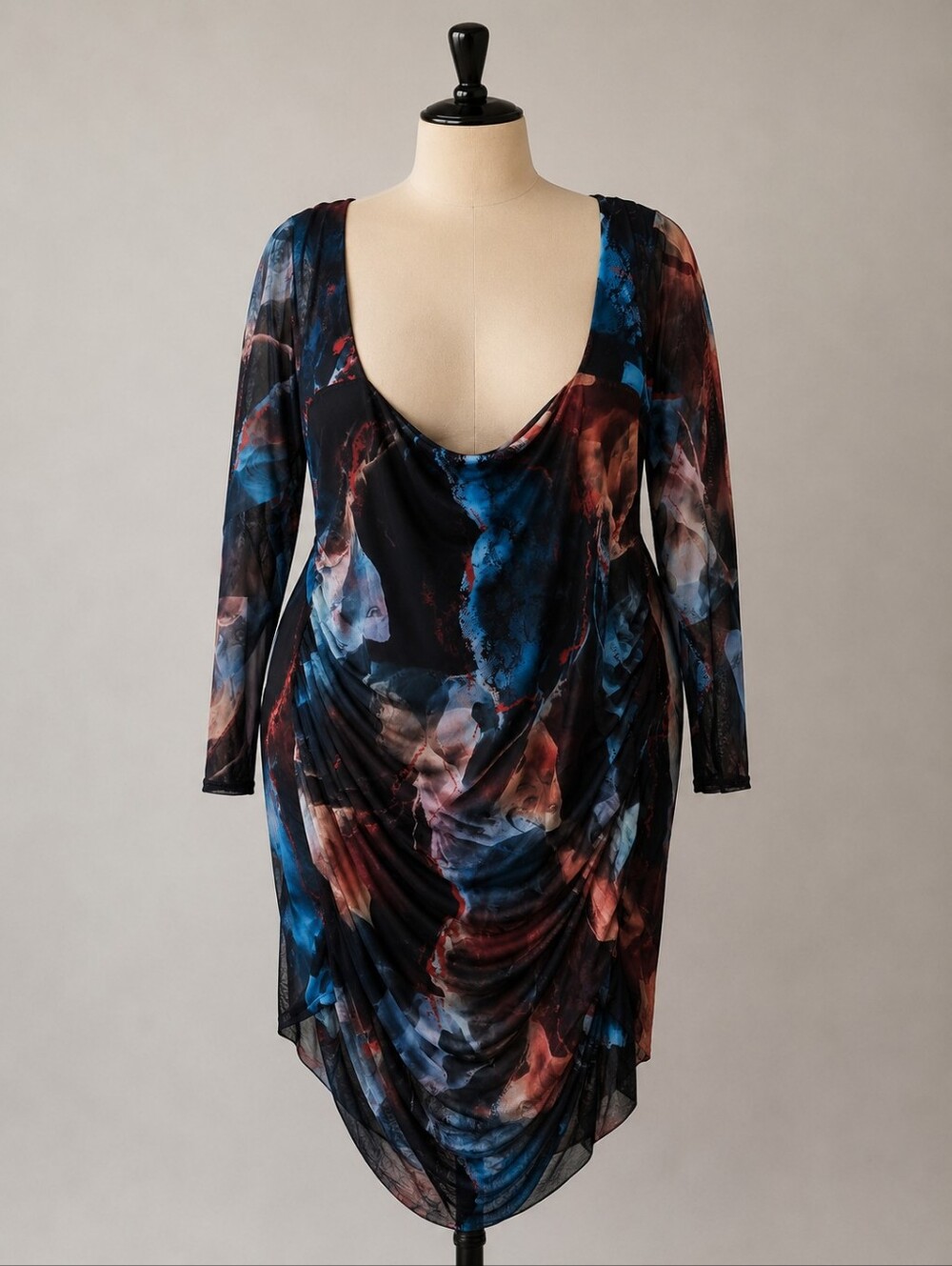 BOOHOO Plus Size Body Con Mesh Dress